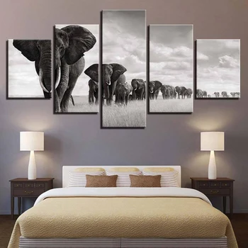 5 Tükki/Set Must Elevant Tänapäeva Loomade Plakatid ja Pildid Lõuendile Maali Seina Pildid elutuba Home Decor Raamimata