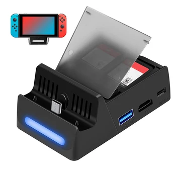 USB 3.0 High-Speed TV Docking Station koos 4 Mängu Kaardid Ladustamise Asendamine 1080P Mini laadimisdoki Nintendo Lüliti