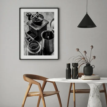 Köök Art Decor Küüslauk Kohvi Juhend Plakatid Bon head isu Printida Musta ja Valge Seina Art Lõuend Maali Pilt Söögituba