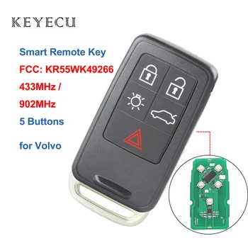 Keyecu KR55WK49266 5 Nupud Smart Remote Võti Fob 433MHz / 902MHz Volvo XC60 S60 S60L V40 V60 S80 XC70 2016 2017