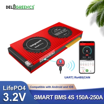 4S 12V BMS Smart BMS 150A 200A 250A UART 485 Bluetooth kontrolli 12V LiFePO4 Aku RV Võimu säilitamise tasakaalu