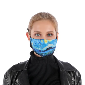 Sinine Küla Korduvkasutatavad Suu Mask Pestav Reguleeritavad Rihmad näomaski Koos Filtriga PM2.5 Naistele Anti Tolmu Hingav Anti Gripp Maskid