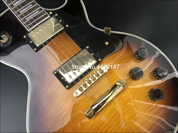 2020 kvaliteetne Elektriline kitarr,Tahke Mahagon keha Flambeeritud Maple Top,Kuldne Riistvara,tasuta shipping!