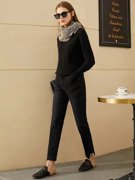 Amii Minimalism Sügis-Talv Põhjuslik Teksad Naistele, Mood Tahke Slim Fit Ankel-pikkuses Püksid Naiste Püksid Naiste 12030437