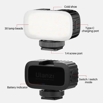Ulanzi VL15 Mini RGB LED Video Valgus Portable Vlog Kerge Külma Kinga Nutitelefoni Gopro Kaamera 2W 750mAh Tüüp-C Laadimine