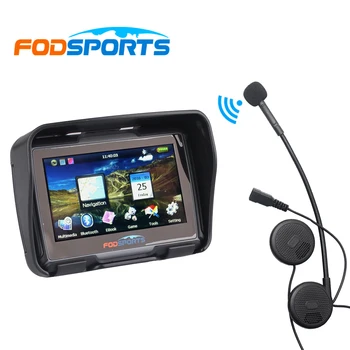 Fodsports 4.3 Tolline mootorratta navigatsiooni mootorratas veekindel GPS navigaator koos moto bluetooth Kiivri peakomplekti tasuta kaart