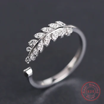 Tõeline 925-Sterling-Silver Sõrmus Naistele Uus Disain Jätab Naiste Sõrmus Roosa Kulla Värvi Resizable