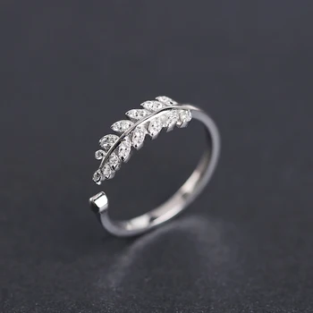 Tõeline 925-Sterling-Silver Sõrmus Naistele Uus Disain Jätab Naiste Sõrmus Roosa Kulla Värvi Resizable