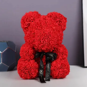 Kunstlik lill, roos karu 38 cm surematu lill karu sõbrapäeva kingitus, pulm teenetemärgi