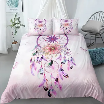 Dreamcatcher etnilise voodipesu komplekt ühe twin topelt kuninganna kuningas cal-king size bed, voodipesu komplekt