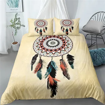 Dreamcatcher etnilise voodipesu komplekt ühe twin topelt kuninganna kuningas cal-king size bed, voodipesu komplekt