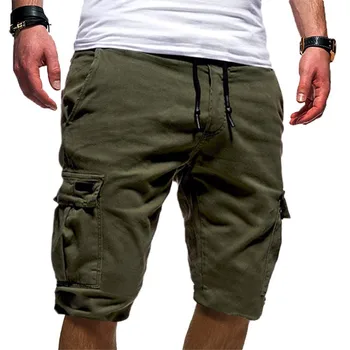 Moodsad mehed on isiksuse vabaaja värviga sidemega multi-tasku sport lühikesed püksid mugavad suve värviga sidemega 02*