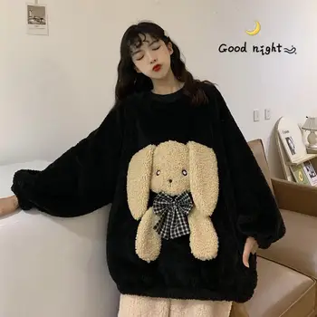 2020. aasta Uus korea Sügisel ja Talvel, Armas Naised Pajama Set Paksenenud Coral Samet Pidžaama Naiste Ülikond Sleepwear