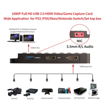 4K HDMI-USB3.0 Video Capture Koo Nagu Cam Link DSLR kaamera