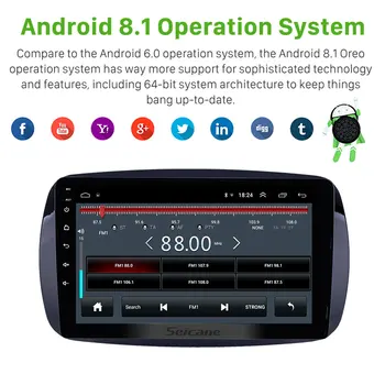 Seicane Auto GPS-Raadio Mängija Mercedes Benz Smart 2016 koos Bluetooth AUX toetada DVR Carplay OBD Rool Kontrolli