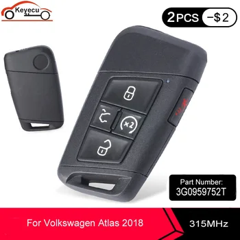 KEYECU OEM Smart Key KÜSIDA 315MHz 5 Nuppu Trunk / Remote Start 2018 Volkswagen Atlas KR5FS14-USA 3G0959752T