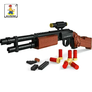 AUSINI 527pcs Super Seeria M870 Püss Relvastuse Haridus-Plokid relvad brinquedos ehitustellised