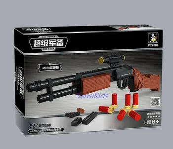 AUSINI 527pcs Super Seeria M870 Püss Relvastuse Haridus-Plokid relvad brinquedos ehitustellised