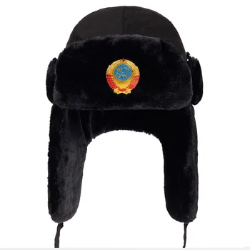 2019 uus Meeste venemaa CCCP Lei Feng Talvine Müts Aviator Väljas kõrvaklapid Pommitaja Mütsid Tõend Trapper vene mütsid