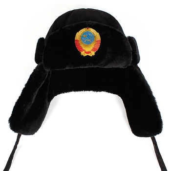 2019 uus Meeste venemaa CCCP Lei Feng Talvine Müts Aviator Väljas kõrvaklapid Pommitaja Mütsid Tõend Trapper vene mütsid