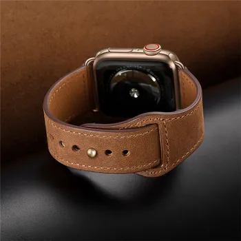 Retro nahk bänd kellad meeste Tõeline Apple Watch Band 44mm 40mm Apple WatchBands 42mm 38mm Seeria 4 3 2 1 Vaata Rihm