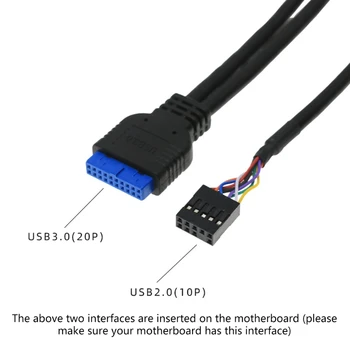 Ees Juhul, Paneel, USB3.0+USB3.0+H D Audio Jack Porti I/O Pardal+Sisemine Traat