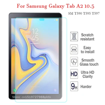 Tab A2 9H Karastatud Klaas Samsung Galaxy Tab 10.5 SM T590 T595 T597 Tahvelarvuti Ekraani Kaitsekile Kõrge HD kõvakaaneline Kaitsta Film