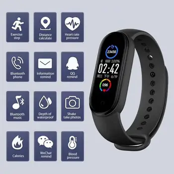 M5 Smart Vaadata Meeste ja Naiste Südame Löögisageduse Monitor vererõhu Fitness Tracker Smartwatch Band 5 Sport Watch IOS Android 2021