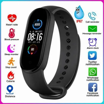 M5 Smart Vaadata Meeste ja Naiste Südame Löögisageduse Monitor vererõhu Fitness Tracker Smartwatch Band 5 Sport Watch IOS Android 2021