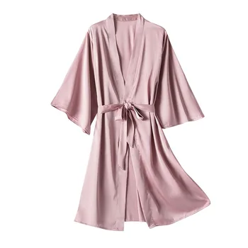 Pruutneitsi Riideid Satiin Kleit Pruut Elegantne Sleepwear Seksikas Must Naiste Kaste Kleit Kimono Hommikumantel Silk Vann Rüü Uni Lounge