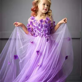 Eightree 3D Lill Appliques Rase Pulm Kleit Printsess Poole Varruka Pulmad short gown Ema ja Tütar Kleit Pluss Suurus Pulm