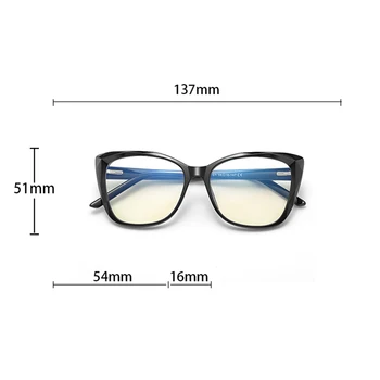 Peekaboo tr90 arvuti prillid anti siniste silmade kaitse must läbipaistev cat eye prillid retsepti naine atsetaat