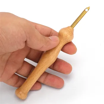 Puidust Käepide Tikandid Pen Punch Needle Komplekt Käsitöö Näputöö Õmblemine Kit tikandiga Hoop Riidest Lapiga Vanutamist Threader