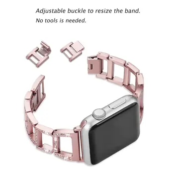 Diamond Rihm+Puhul Apple ' i Watch Band 38mm 42mm 40mm 44mm Rihma iwatch seeria 5 4 3 2 1 roostevabast terasest teemant käevõru