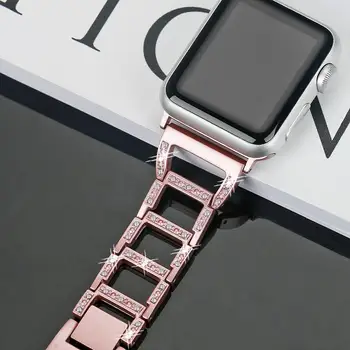 Diamond Rihm+Puhul Apple ' i Watch Band 38mm 42mm 40mm 44mm Rihma iwatch seeria 5 4 3 2 1 roostevabast terasest teemant käevõru