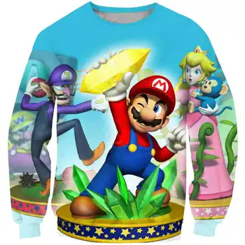 Viimane Harajuku Klassikaline mängud, Super Mario lapse Poisid ja tüdrukud ümber Kaela Prindi pullover Super Smash Bros 3D hip-hop streetwear