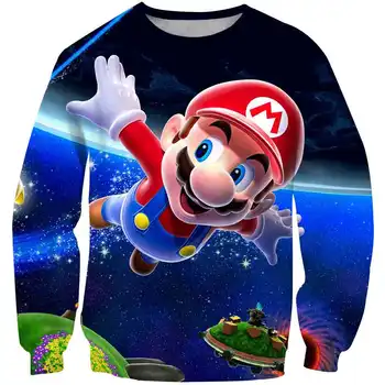 Viimane Harajuku Klassikaline mängud, Super Mario lapse Poisid ja tüdrukud ümber Kaela Prindi pullover Super Smash Bros 3D hip-hop streetwear