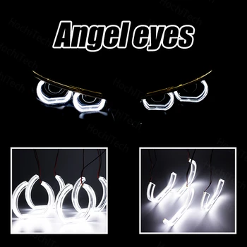 Dtm-i Stiilis PÄEVATULED Lõigatud Stiilis LED Angel Eye Kit Valge BMW 3 Seeria F30 F31 F34 2012-2016 Halogeen Esitulede Crystal Angel Eyes