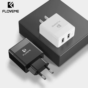 FLOVEME ELI/USA Ühendage USB-Laadija 2.4 Mobiiltelefoni Laadija Adapter Xiaomi Samsung iphone Tablett Kaasaskantav Seina Reisi-Laadija