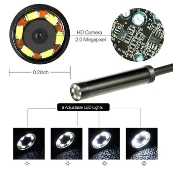 7mm Endoscope Kaamera Paindlik Veekindel IP67 6 Reguleeritav Led Kontrolli Borescope Kaamera Micro-USB OTG C-Tüüpi Android PC