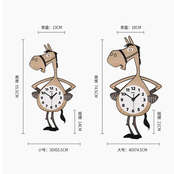 MEISD Cartoon Disain Suurte pendelkellad Tuba Decor Watch Kodu Kvarts Vaikne Kellad Seina Kaunistamiseks Horloge Müügi, Vaba Shipping