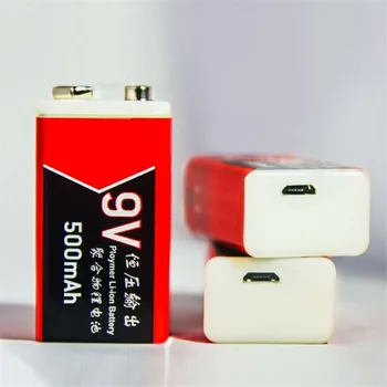 3pc 9V USB Aku 500mAh Laetav USB kaudu Laadimine Liitium-Polümeer Batteria jaoks Multimeeter Mikrofon Pühendatud RC Kaamera Undamine