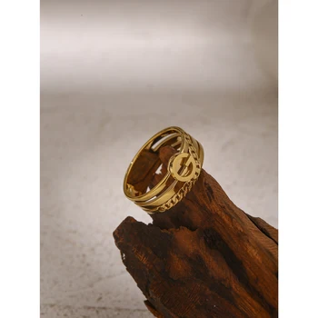 Yhpup Trendikas Täht G Rõngas Naiste 316L Roostevabast Terasest Metallist Jewelr Trendikas Kulla Värvi 18 K Avalduse Sõrme Sõrmus Anillos Mujer