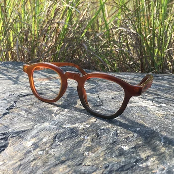Jaapani korea fashion square classic liblikas pruun kohvi käsitsi valmistatud looduslikud sarv prillid prillid prillid päikeseprillid