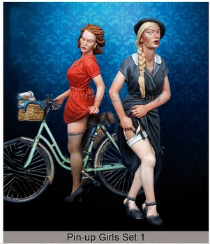Värvimata Kit 1/35 Puin-up Tüdrukute Komplekt ei sisalda jalgratta joonis Ajalooline Joonis Vaik Komplekt