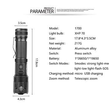 XHP70 XHP99 LED Taskulamp Laetav 5 Käiku Erakorralised Jahindus Kalapüük Tõrvik, Lamp on Veekindel Flash Light Pen Clip