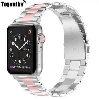Toyouths Roostevabast Terasest Rihm Apple Watch Band 38mm 42mm 2019 Metallist Mehed Naised Sport Watchband jaoks iwatch seeria 5/4/3/2/1