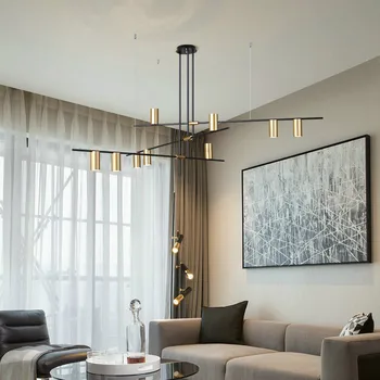 Led rippus lamp loft elutuba kaasaegse Minimalistliku dinning tuba pikk lühter kerge disain Põhjamaade kodu köögi valgustus kuld