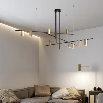 Led rippus lamp loft elutuba kaasaegse Minimalistliku dinning tuba pikk lühter kerge disain Põhjamaade kodu köögi valgustus kuld
