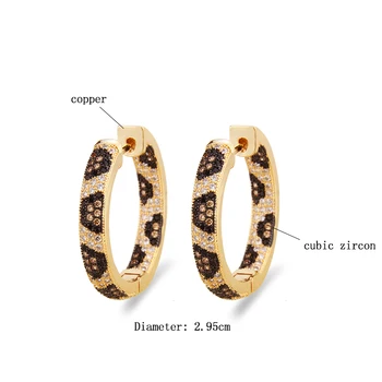 Uute tulijate kuld vask kõrvarõngas AAA CZ Leopard hoop kõrvarõngad on naiste mood pool ainulaadsed ehted ümmargune kõrvarõngas parimad kingitused